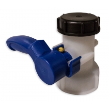 Zawór listkowy z gwintem 60mm o grubym skoku pasujący do zbiorników IBC 1000l  GRATIS  -  korek zabezpieczający czarny