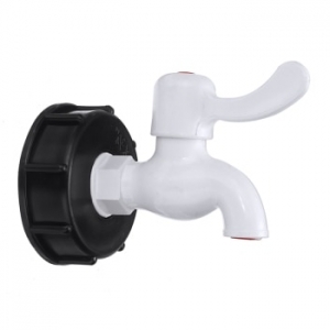 KOREK DO ZBIORNIKA 1000L S60x6 + zawór kulowy czerpalny 3/4" PLASTIKOWY BIAŁY